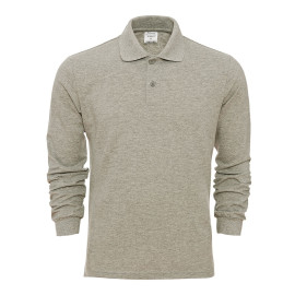 Polo Yaka Uzun Kollu Sweatshirt Erkek Gri Melanj